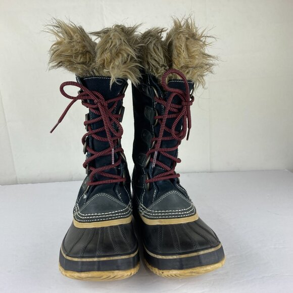 Sorel Joan Arctic Womens Sz 7 Black Suede Leather Tall Winter Snow Boots - Picture 6 of 14